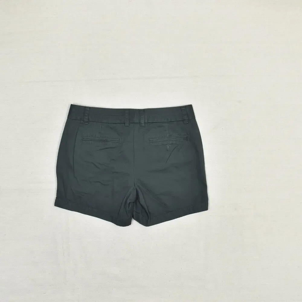 J. Crew Women's Cotton Gray Size 6 Chino Broken in Shorts Zip Solid Pockets